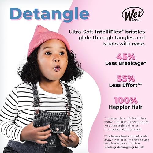 Wet Brush, El Original Detangler, Cepillo Desenredante, Minimiza Dolor y Daños, Desenreda Todo Tipo de Cabello, Cerdas IntelliFlex, Cepilla Fácil y Adiós Nudos, Diseño de Acuarela de Colores
