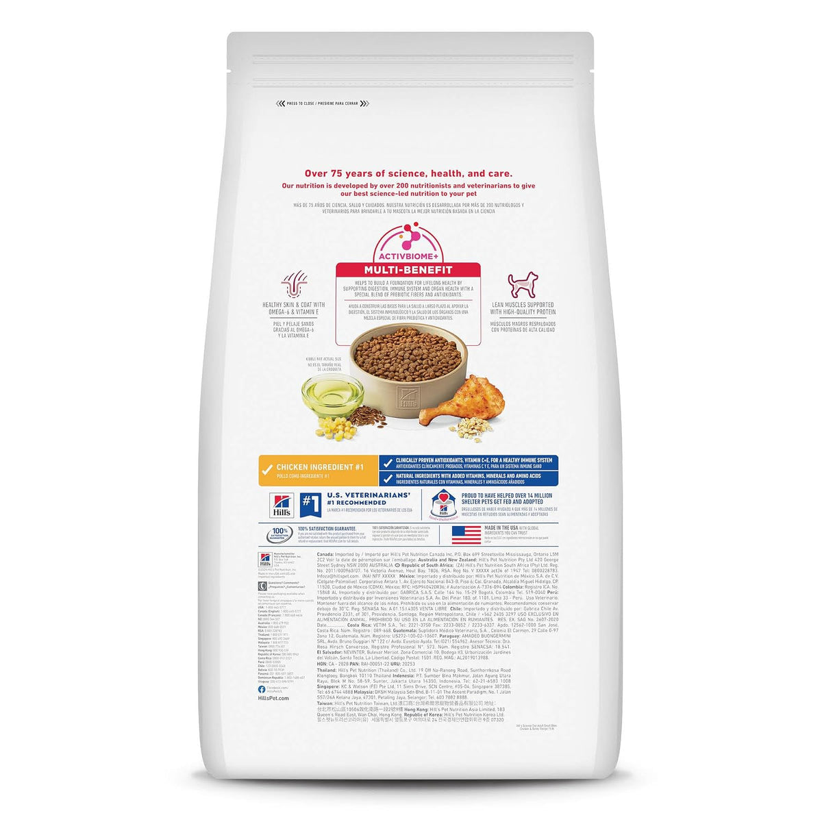 Hill's Science Diet Small Bites Croquetas para Perro Adulto Pollo 6.8Kg | Croquetas Hill's para perro, pollo real, razas pequeñas, digestión saludable, sistema inmunológico fuerte