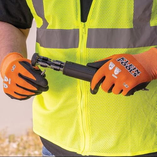 Klein Tools 60673 | Guantes electricista A1 | Ajuste Cómodo | Talla XL | Trabaja cómodo y con buen agarre. Estos guantes electricista se ajustan a la mano y facilitan el manejo de herramientas.