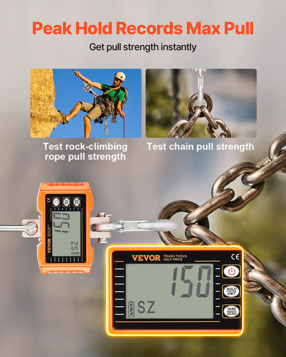 VEVOR Báscula industrial colgante de 1000 kg resistente digital con mando a distancia, báscula de carga, carcasa de aluminio fundido, pantalla LCD de alta precisión para construcción, fábrica, granja
