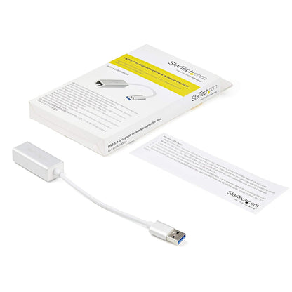 StarTech USB31000SA Adaptador de rojo Ethernet Gigabit Externo USB3.0, Plata