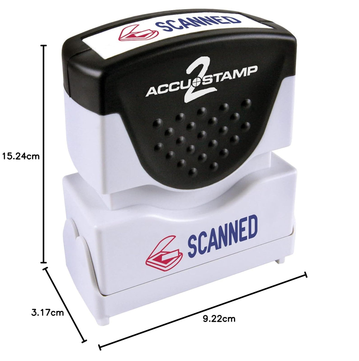 Accustamp, Sello de obturación "APPROVED" con protección Microban, sello con mensaje preentintado rojo y azul (035525), Escaneado, Rojo