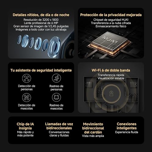 XIAOMI Smart Camera C500, Cámara WiFi 2,4/5 GHz, Monitor de Bebé | Detección y Seguimiento con IA, Vista 360°, Audio Bidireccional, Compatible con Alexa y Google
