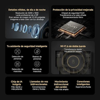 XIAOMI Smart Camera C500, Cámara WiFi 2,4/5 GHz, Monitor de Bebé | Detección y Seguimiento con IA, Vista 360°, Audio Bidireccional, Compatible con Alexa y Google