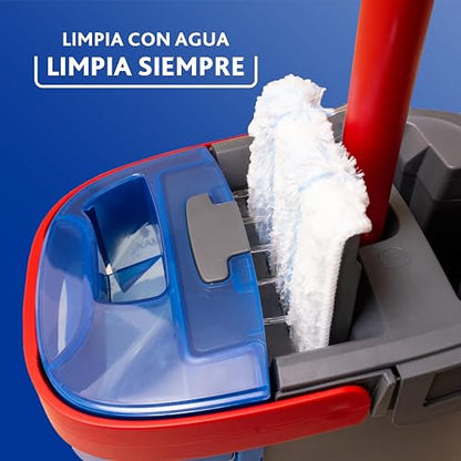 Vileda Sistema de Limpieza H2prO + 1 Repuesto de mop Adicional, Separa el Agua Limpia de la Sucia