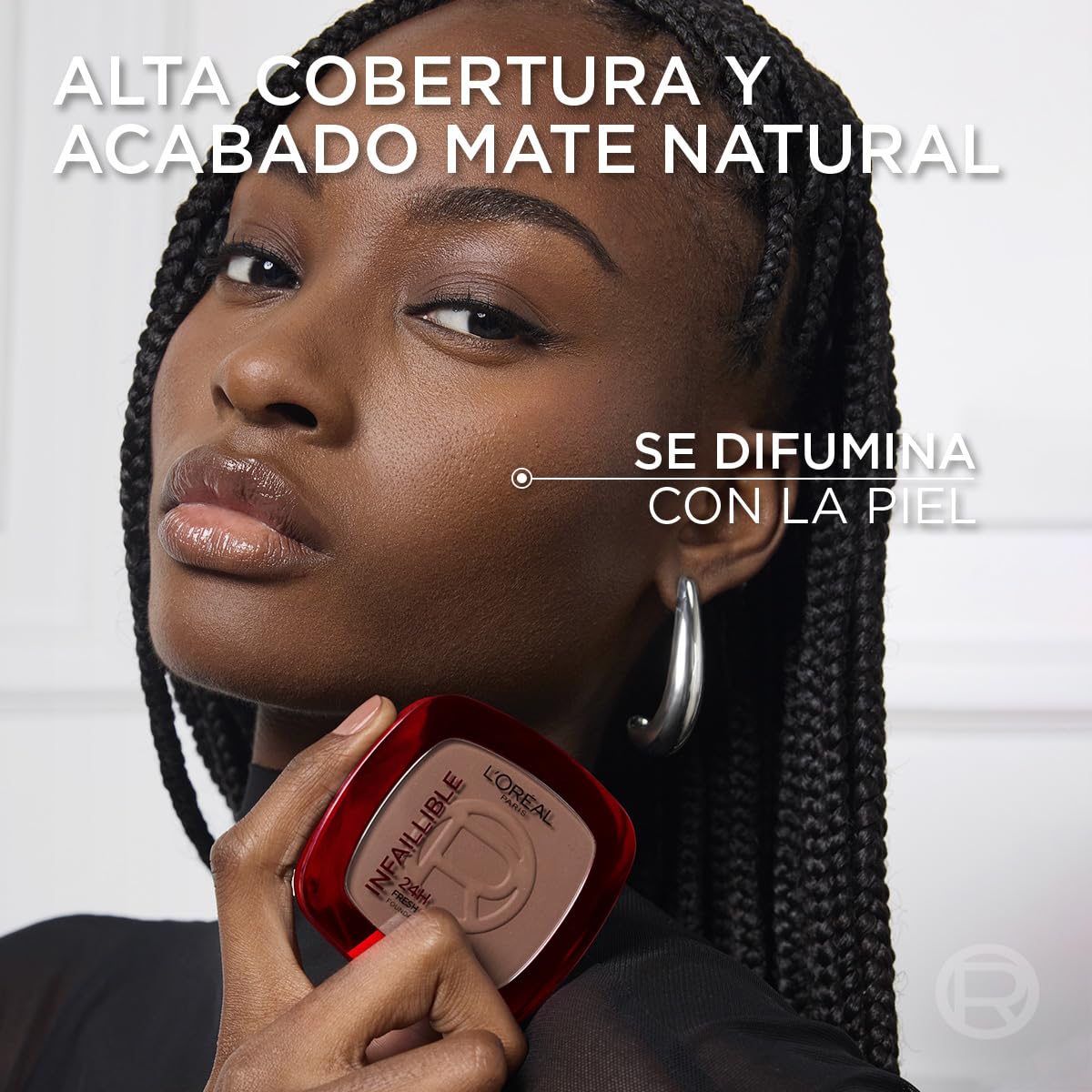 L'Oréal Paris Infallible 24h Freshwear Base de Maquillaje en Polvo de Larga Duración y Alta Cobertura, Tono 140 Golden Beige, 9g