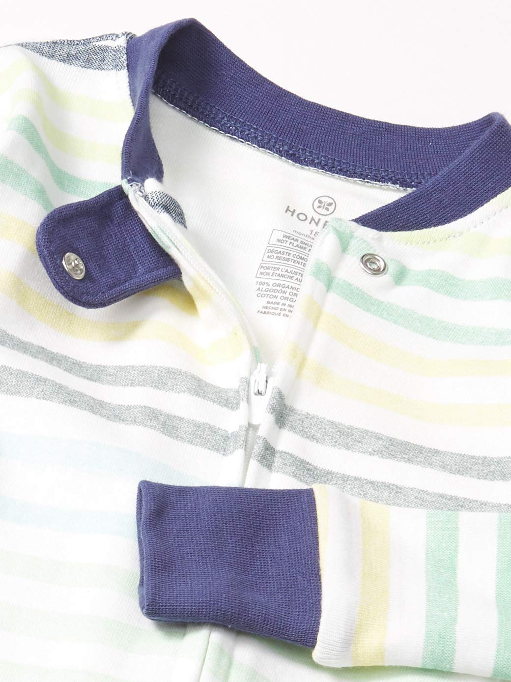 HonestBaby Pijama de algodón orgánico Ajustado con pies Mamelucos para bebés y niños pequeños para bebés niñas