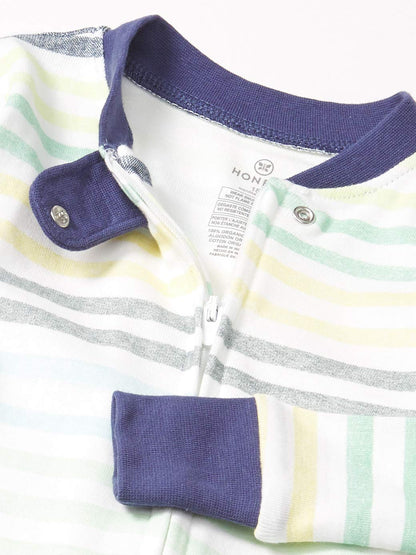 HonestBaby Pijama de algodón orgánico Ajustado con pies Mamelucos para bebés y niños pequeños para bebés niñas