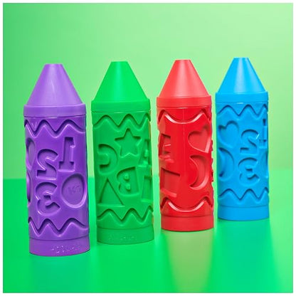 Kinetic Sand, set de ceras Stamp N' Roll con 340 g de arena morada, verde, azul y roja, juguetes para niños pequeños, juguetes de manualidades para niños y niñas a partir de 3 años