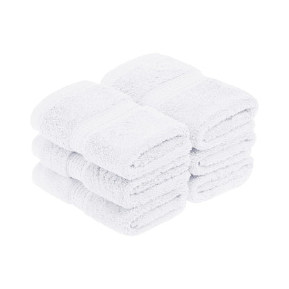 Superior, 900 gram, Long-Staple Combed Cotton 6-Piece Face Towel Set, White | Juego de toallas de lujo de secado rápido, artículos esenciales de baño para baño, baño de invitados, spa, cara de 2 piezas