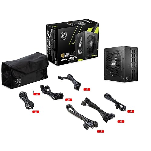 MSI PSU mag A650GL 80 Plus Gold Full Modular | Full modular, certificación 80 Plus Gold, 650 W, fuente de alimentación