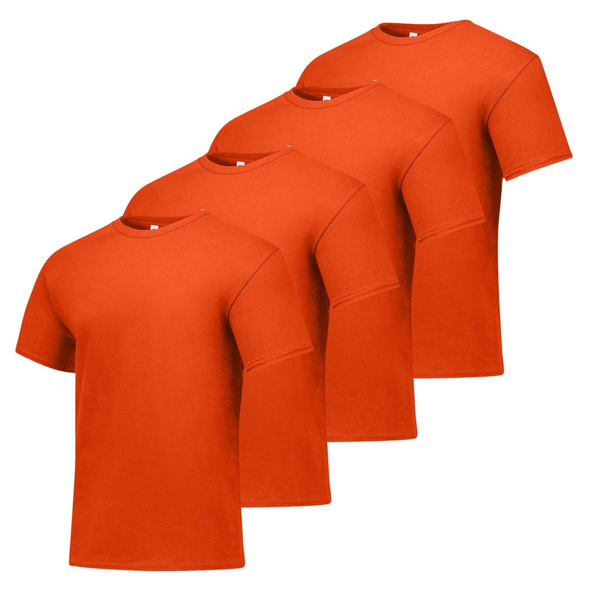 Hanes ComfortSoft Playera de Manga Corta para Hombre, Paquete de 4 - Naranja - G