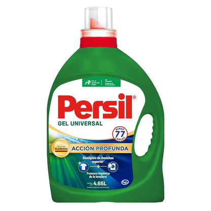 Persil - Detergente Gel Universal 4.65L Jabón Líquido para Ropa Acción Profunda (77 cargas), Remueve Manchas, Limpieza con Frescura Duradera, Tecnología Alemana