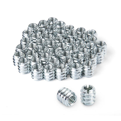 POWERTEC - Insertos de tuerca de 50 1/4 '-20 | Adecuado para madera dura y madera blanda, carpintería y muebles | 11,9 mm de longitud (QTI1002)
