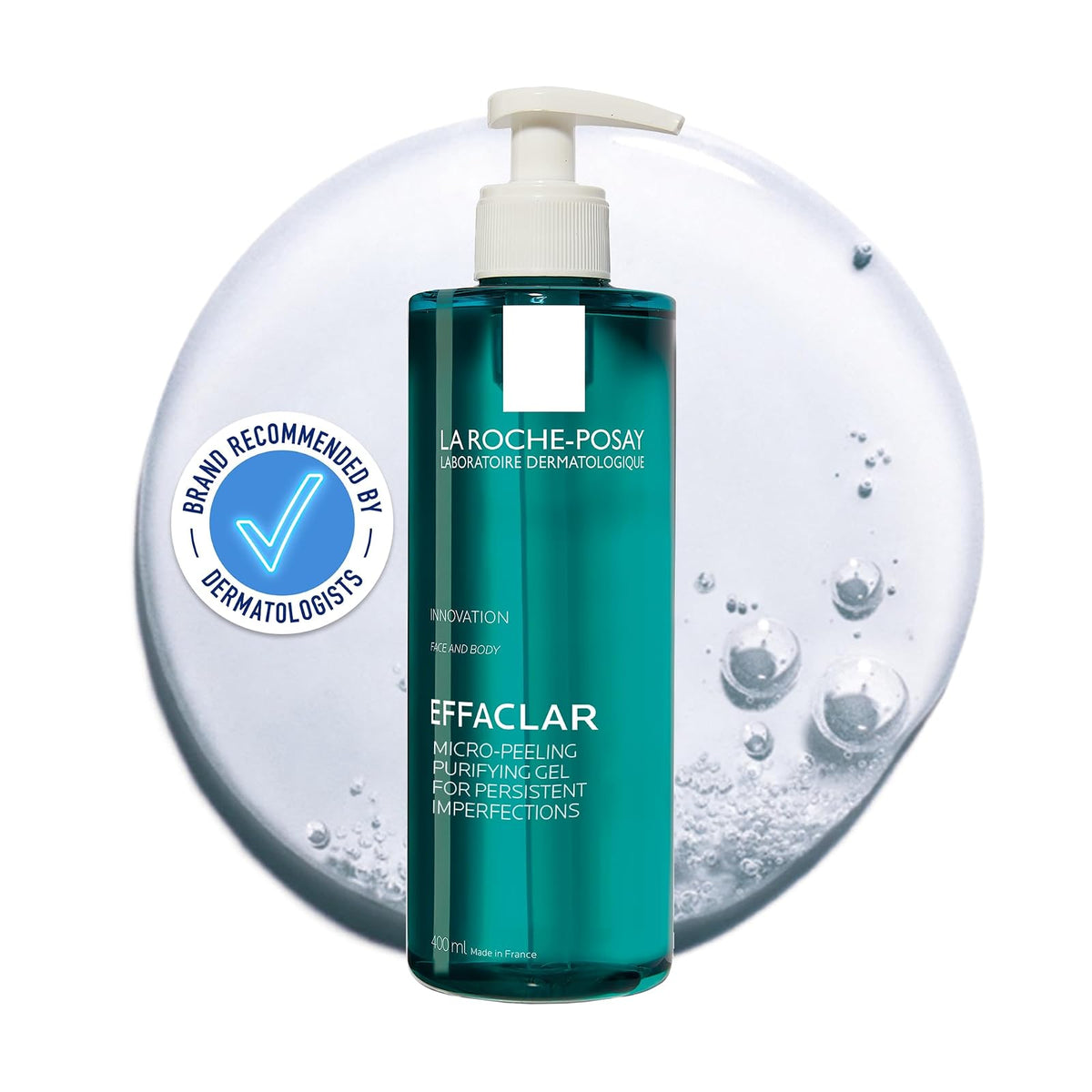 La Roche-Posay, Effaclar Gel Limpiador Microexfoliante Facial, Reduce Sebo Y Marcas, Ácido Salicílico, Piel Grasa Con Imperfecciones, 400 ml