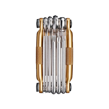 Crankbrothers Multi Tool M 10 Bike Tool - MTB Multi-Tool Gold - 10 herramientas de bicicleta (herramienta 10 en 1), ergonómicas y ligeras