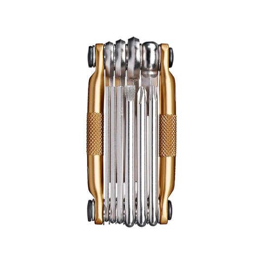 Crankbrothers Multi Tool M 10 Bike Tool - MTB Multi-Tool Gold - 10 herramientas de bicicleta (herramienta 10 en 1), ergonómicas y ligeras