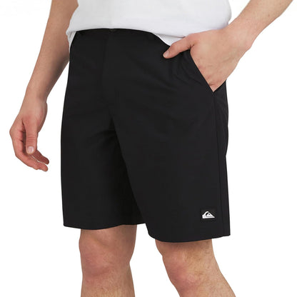 Quiksilver Short Híbrido para Hombre - 32 - Diseño sólido, negro