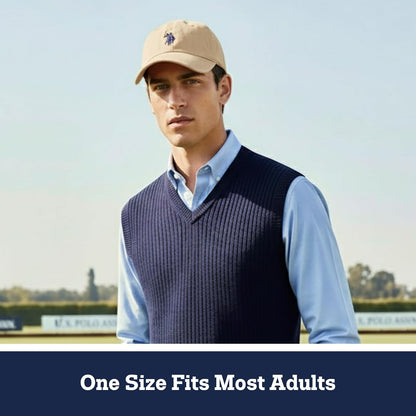 U.S. Polo Assn. Gorro de béisbol pequeño con Logotipo de Pony, 100% algodón, Gorra Ajustable