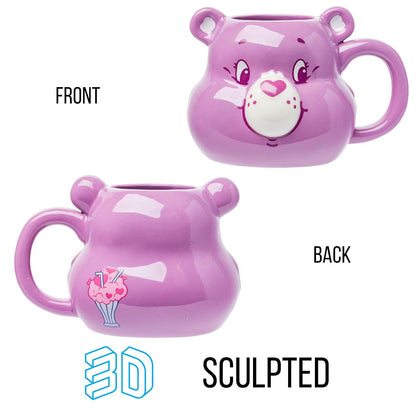 Silver Buffalo Care Bears - Taza esculpida 3D de cerámica con oso compartido, 20 onzas