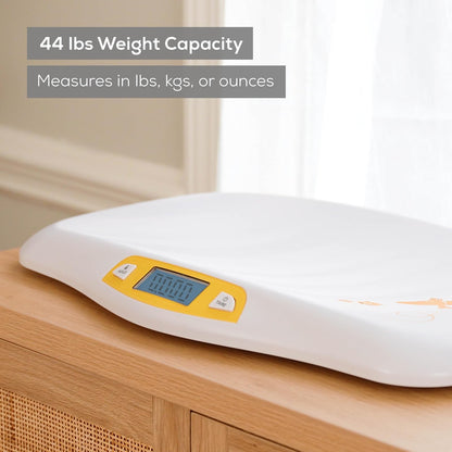 Beurer BY80 Báscula digital para bebé, báscula para bebés para pesar en libras, onzas o kilogramos de hasta 44 libras, báscula para bebés recién nacidos con función de sujeción, báscula para mascotas