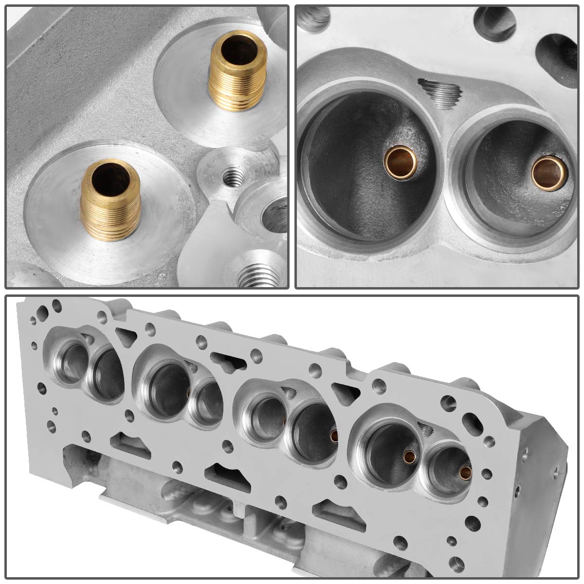 DNA Motoring CYLH-SBC-350 Cabezal Cilindro Aluminio Plateado para Motores SBC 302/327/350/383