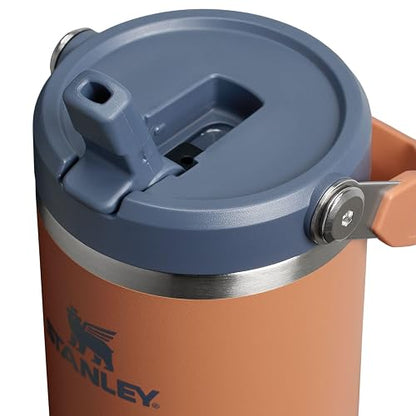 Stanley IceFlow 2.0 - Vaso con popote abatible con asa, 30 onzas, tapa giratoria y popote abatible, botella de agua resistente a fugas, acero inoxidable aislado, sin BPA, tostada