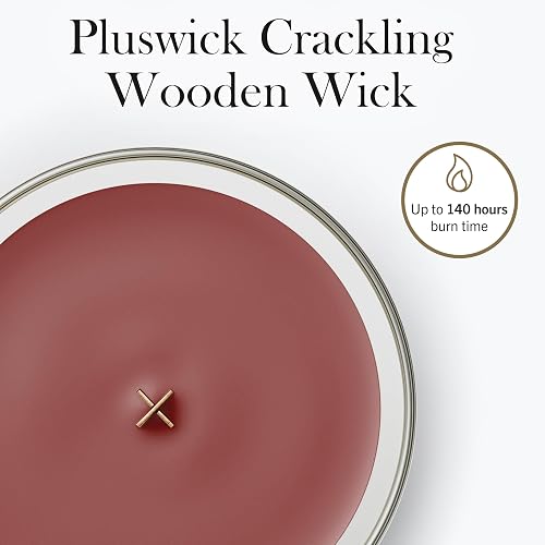 WoodWick - Vela grande de reloj de arena de canela, mezcla de soja de primera calidad, mecha de madera Pluswick, fabricada en Estados Unidos