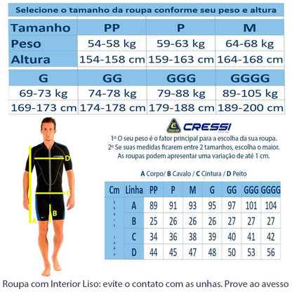 Cressi Traje de Neopreno con Cremallera Frontal Completa para natación, esnórquel, Buceo - Lido Short: diseñado en Italia