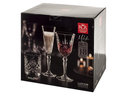 Rcr 735112 12 copas y 6 vasos, cristal, transparente