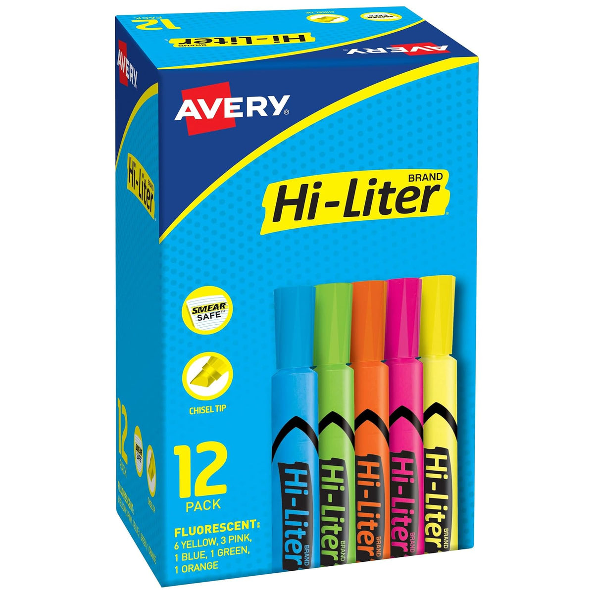 HI-LITER Desk Style, Assorted, Pack of 12 (98034)