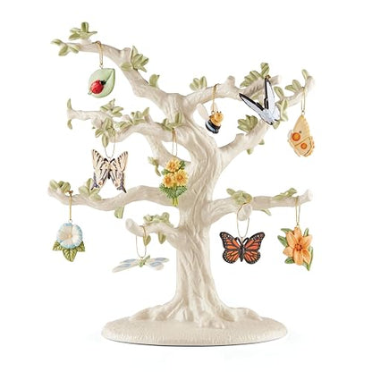 Lenox Colección de Árboles y Adornos Decorativos de Porcelana, Set de 10 Adornos Butterfly Meadow