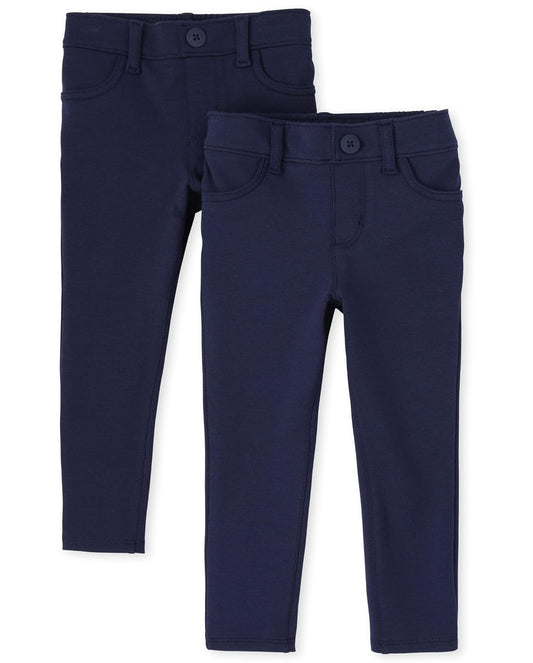 The Children's Place Paquete de 2 Jeggings para bebé y niña pequeña