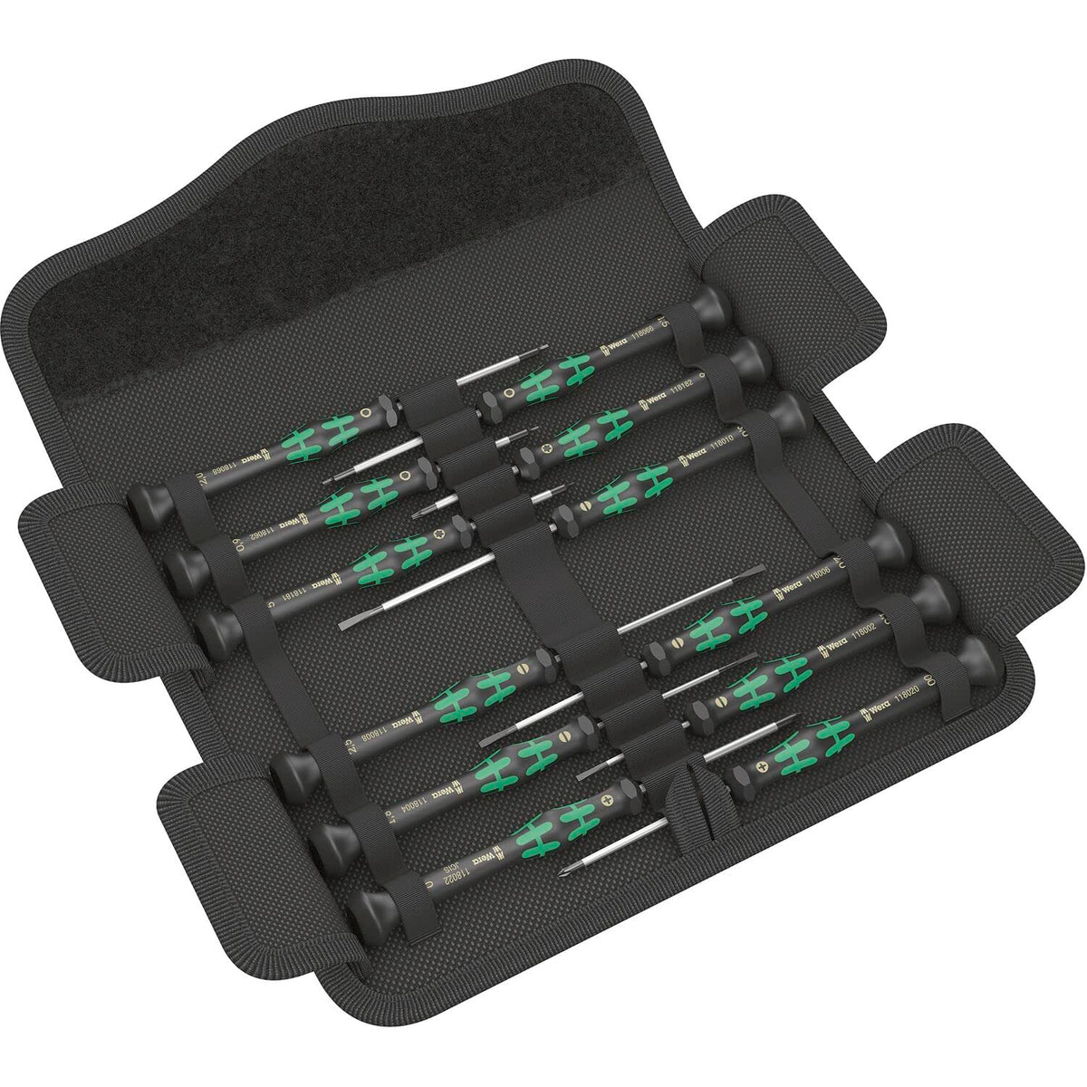 Wera - Juego de microdestornilladores Kraftform para aplicaciones electrónicas, 12 piezas