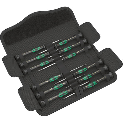 Wera - Juego de microdestornilladores Kraftform para aplicaciones electrónicas, 12 piezas
