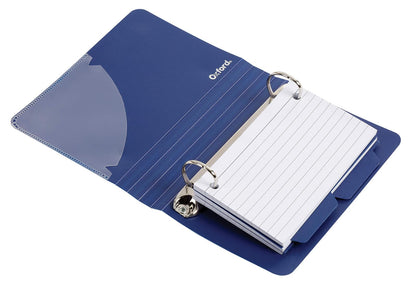 Oxford Carpeta con divisores, 7,6 x 12,7 cm, el color variará, 50 tarjetas, 1 carpeta (73570), surtido (azul, verde, rojo)