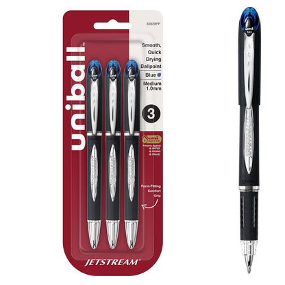 Uni-ball Jetstream Recambio para Bolígrafo, Punta Gruesa o Fina - 3-unidades - Punta gruesa - Azul
