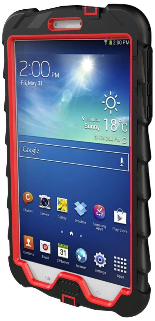 Gumdrop Cases Drop Tech - Funda reforzada para tableta, Negro/Rojo, Samsung Galaxy Tab 3 de 8"