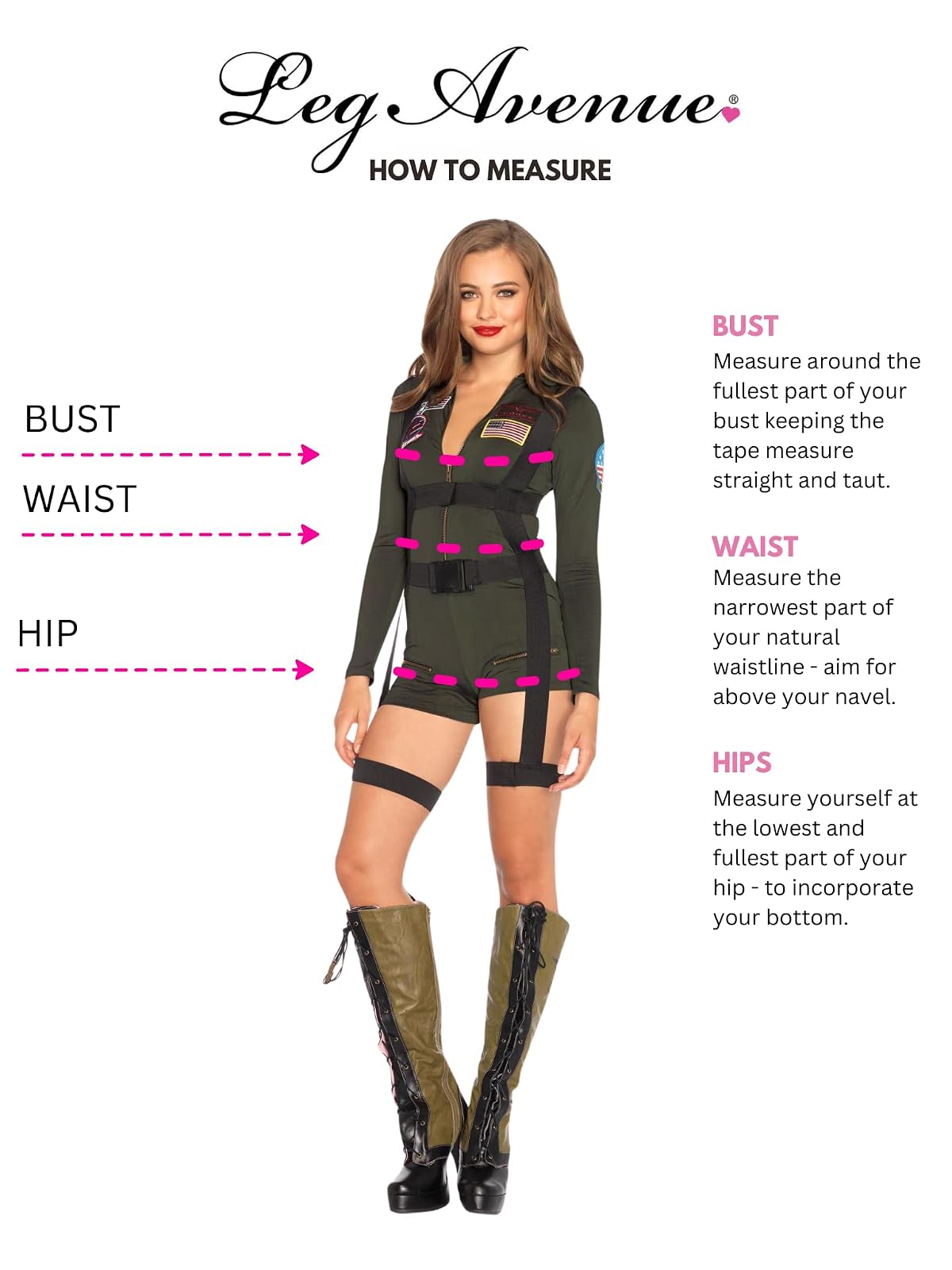 Leg Avenue Top Gun Short Romper Costume Disfraces de tamaño adultoMujer