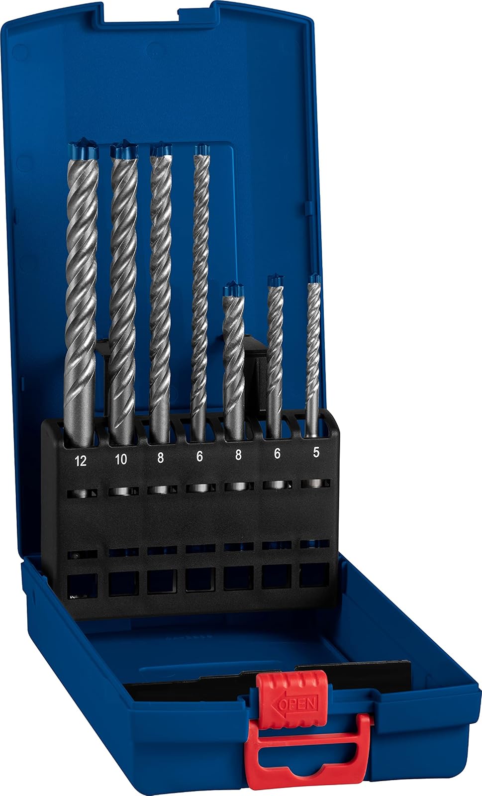Bosch Juego de Brocas EXPERT SDSPlus7X 7und | Para piedra blanda, piedra dura, Ø 5,00, 6,00, 8,00, 6,00, 8,00, 10,00, 12,00 mm, accesorio profesional martillo giratorio