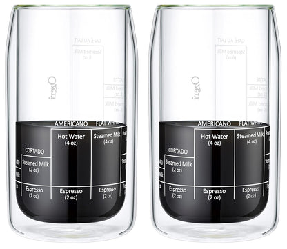 Ozeri Moderna Artisan Series - Vaso de café barista de doble pared, 15 onzas, transparente