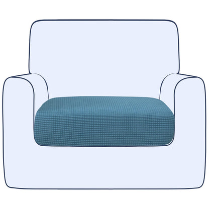 Ouka Funda de Cojín Elástica para Sofá, Reversible - Azul Denim - Pequeño