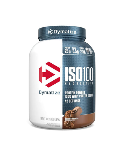 Dymatize ISO100 Proteína Aislada Hidrolizada de Suero Chocolate, 3 libras, 25 gr proteína por porción, Sin Gluten