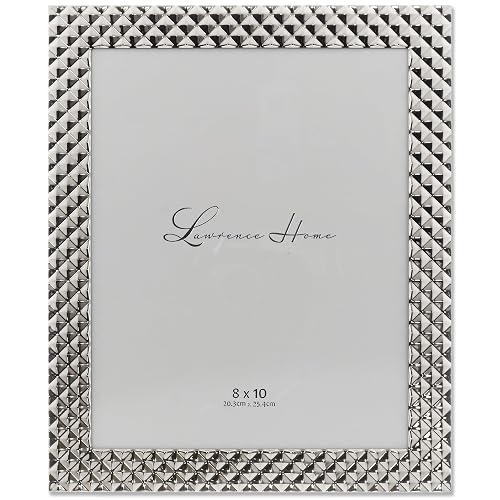 Lawrence Frames - Marco de metal, diseño de diamante, plateado, 8 x 10 pulgadas