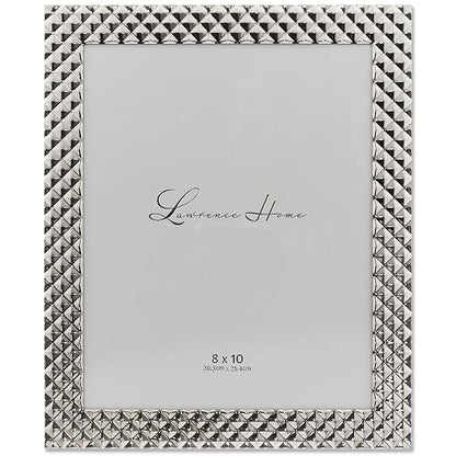 Lawrence Frames - Marco de metal, diseño de diamante, plateado, 8 x 10 pulgadas