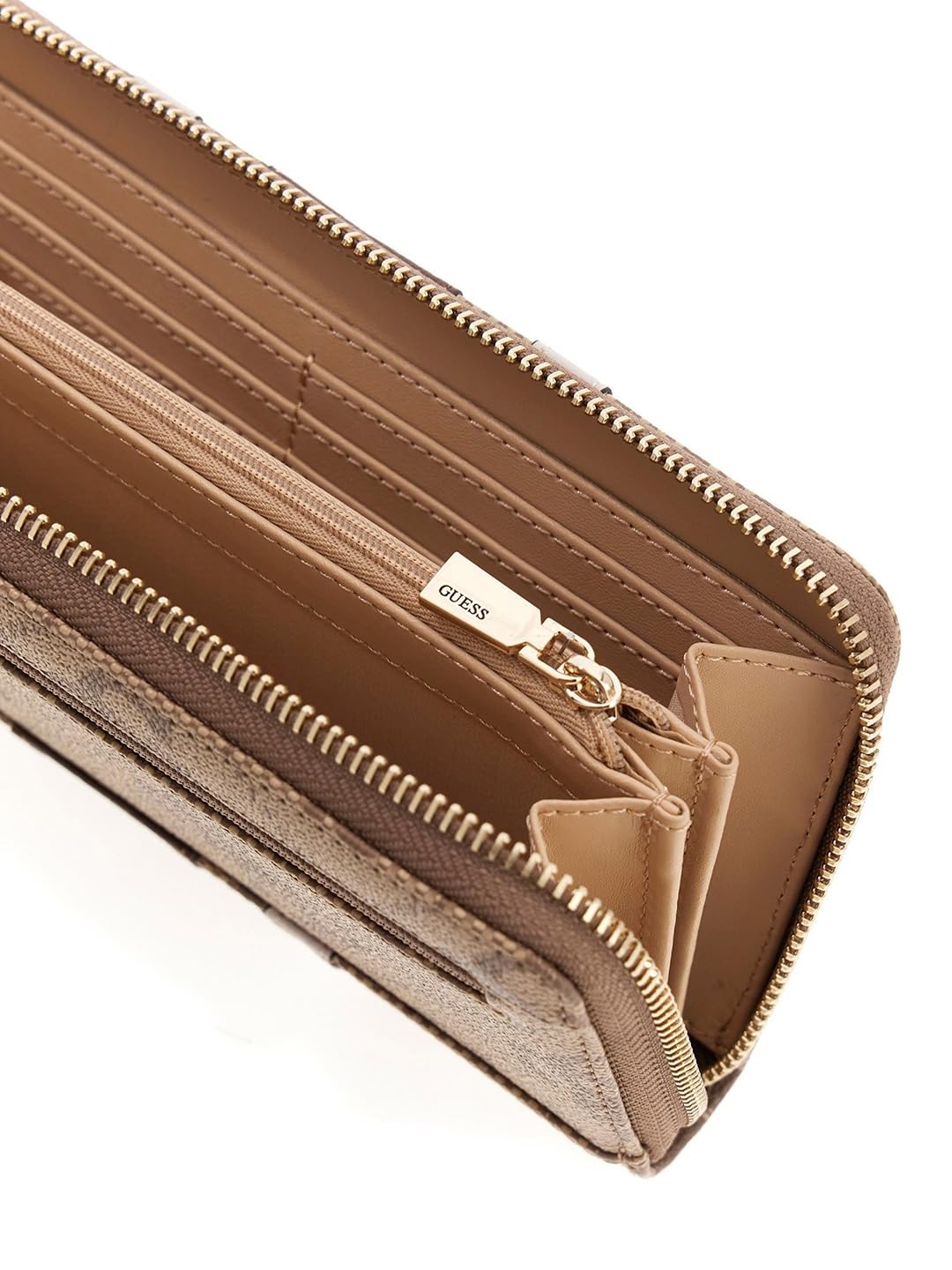 GUESS CARTERA LAUREL II SLG LRG ZIP AROUND MUJER CAFÉ ESTAMPADO SS7459146-LGW