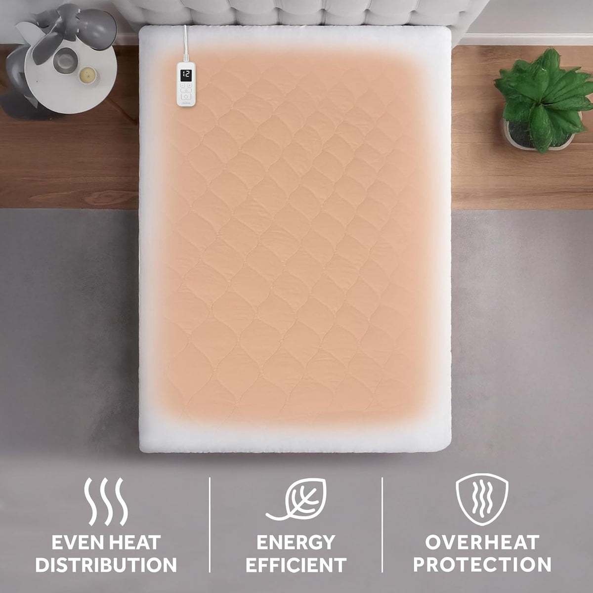 Sunbeam Heated Mattress Pad | Waterproof, 10 Heat Settings, Full