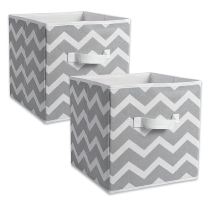 DII camz38454 plegable Tela almacenamiento contenedores (Juego de 2), 33 x 33 x 33 cm Chevron Gris