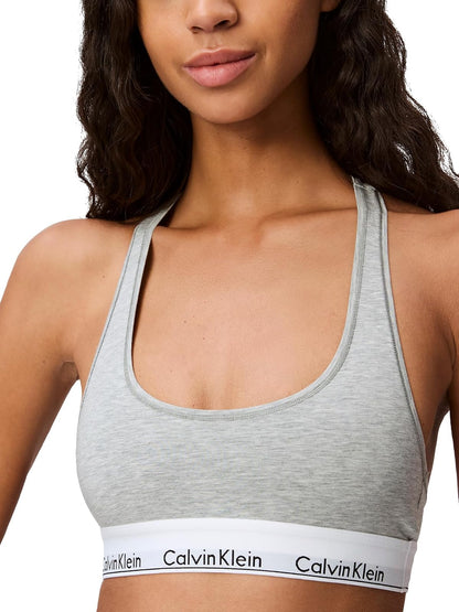 Calvin Klein Bralette de Algodón sin Forro - Grey Heather - CH