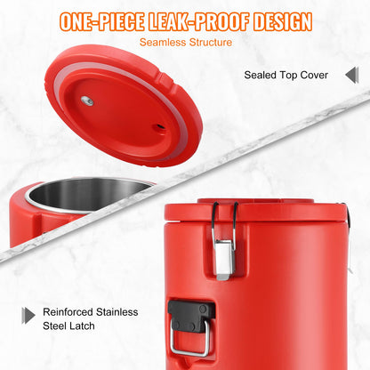 VEVOR Dispensador de bebidas aislado de acero inoxidable, 4.5 galones 17.2 litros, dispensador térmico de bebidas calientes y frías con mango de espita, grado alimenticio para té caliente, café, agua